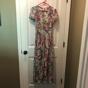 Floral Medium maxi Dress, button all the way down